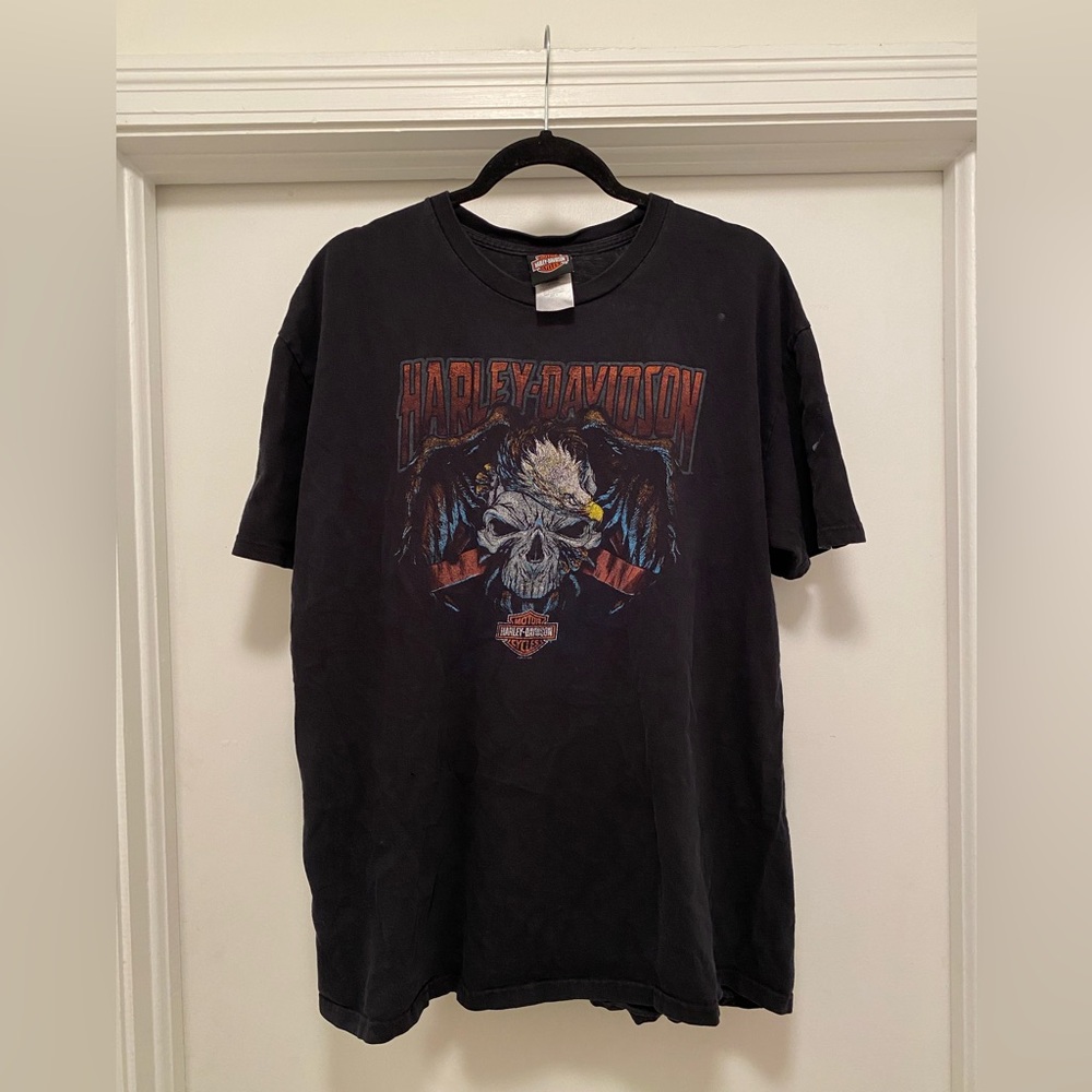 Harley Davidson Las Vegas graphic distressed tee Men’s Size XL Skull Biker